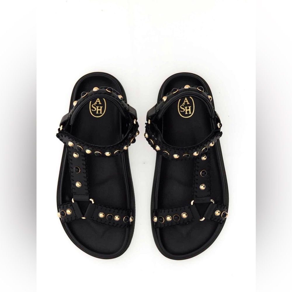 Free People x ASH Black Utopia Studded Gothic Cage Gladiator Sandals Shoes sz 39